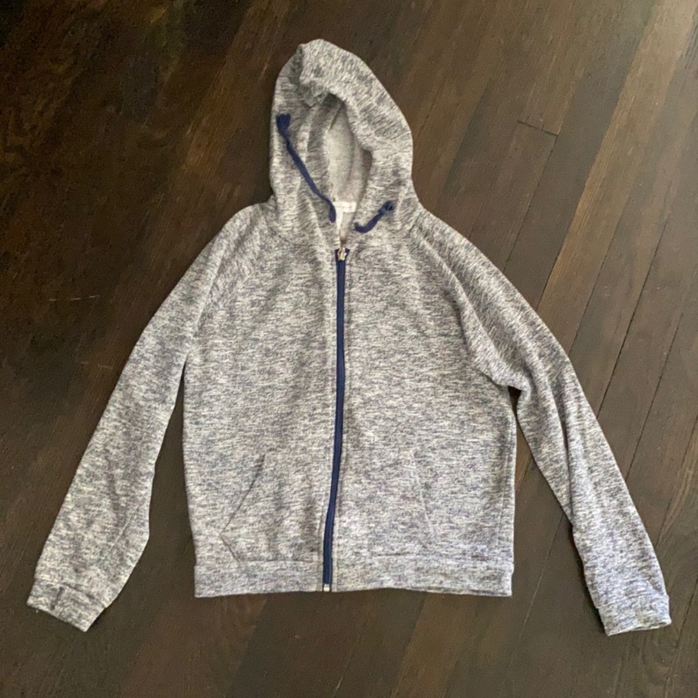 Grey crop zip up hoodie